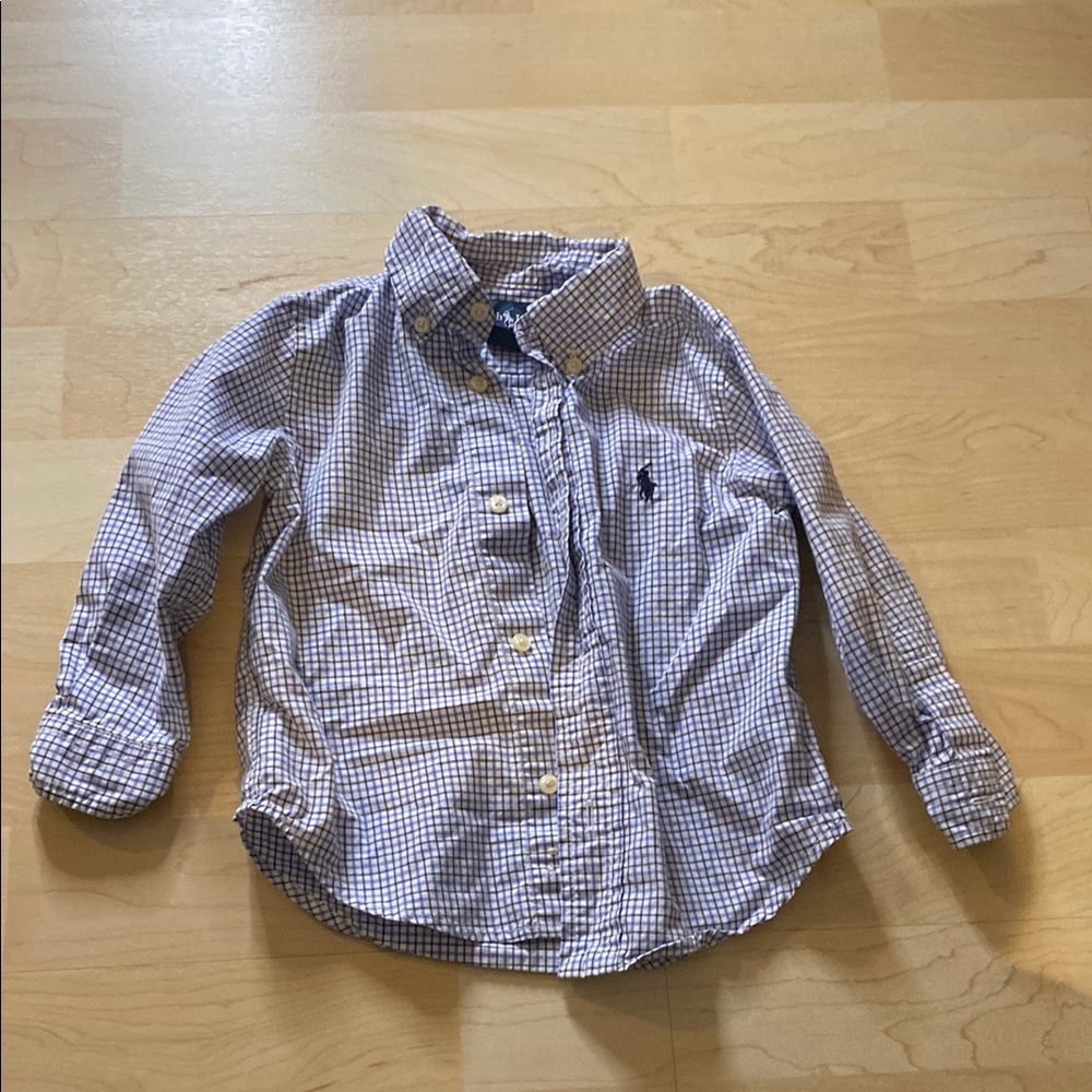 Ralph Lauren - Baby Blue Checkered Button Down - 18 months